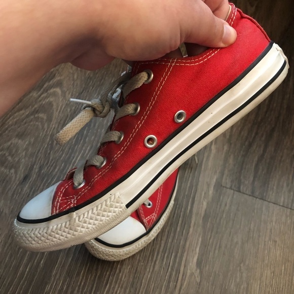 Red Converse Low Top Sneakers - Picture 5 of 10